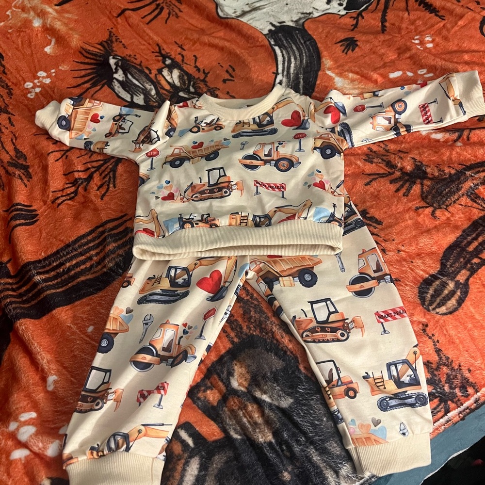 Kids Construction Theme  Set - Cream